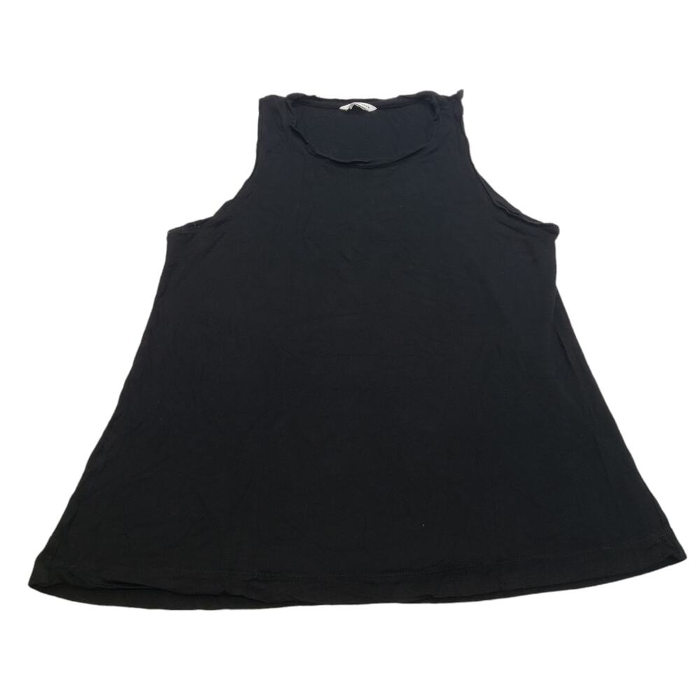 Club Monaco Shirt Tank Top Womens Medium Black Round Neck Casual Summer Soft